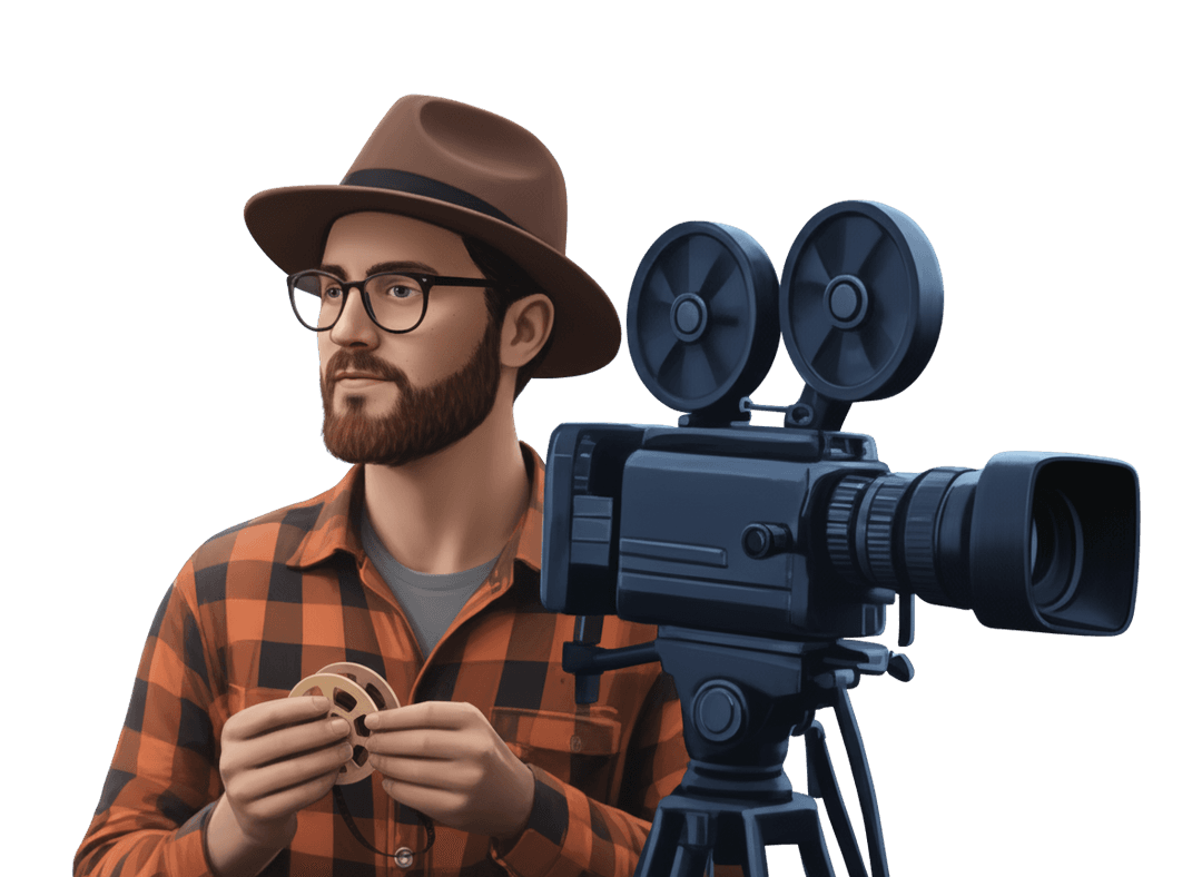 Filmmaker character illustration